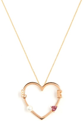 Delfina Delettrez Diamond, rhodolite, pearl & pink-gold necklace