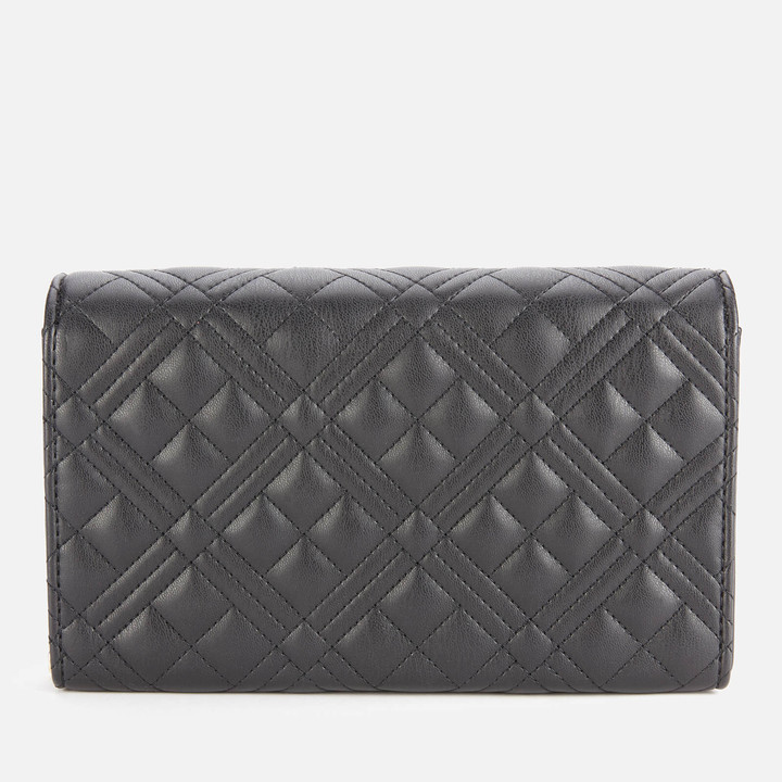 Love Moschino Women's Quilted Chain Cross Body Bag Black ShopStyle