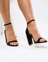 Thumbnail for your product : Barely There ASOS DESIGN Wide Fit Highball heeled sandals