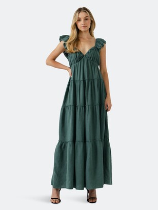 Free the Roses Maxi Sweetheart With Raw Edge Details