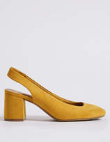 Thumbnail for your product : M&S Collection Wide Fit Block Heel Slingback Court Shoes