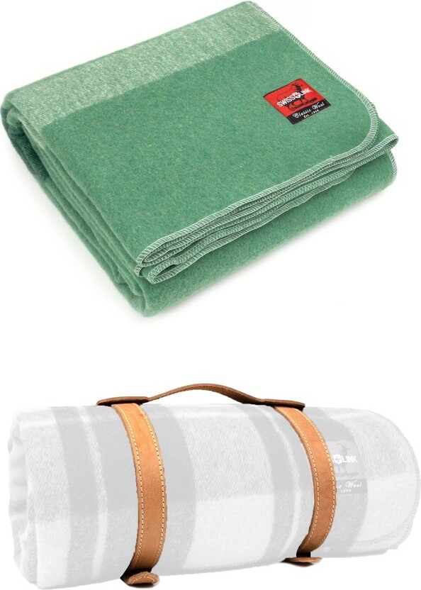 Swiss Link Military Surplus 87 x 60 Inch Classic Stripe Wool Blanket