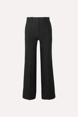 Valentino Wool And Silk-blend Straight-leg Pants - Black