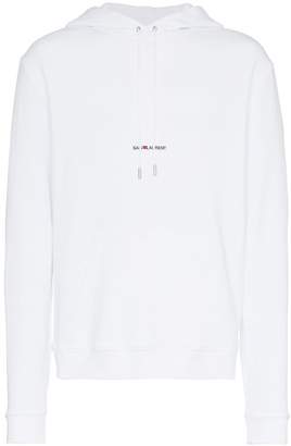 Saint Laurent signature logo cropped hooded sweatshirt