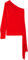 Thumbnail for your product : Stella McCartney One-shoulder Draped Satin-crepe Top