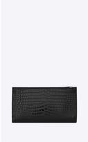 Thumbnail for your product : Saint Laurent Uptown Large Wallet In Shiny Crocodile-Embossed Leather