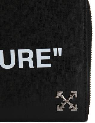 Off-White Off White Printed Leather Zip Around Wallet