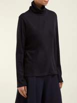 Thumbnail for your product : The Row Erita High Neck Cashmere Blend Sweater - Womens - Navy