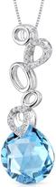 Thumbnail for your product : Ice 6 3/4 CT TW Topaz and Diamond 14K Polished White Gold Pendant Necklace with Sterling Silver Chain