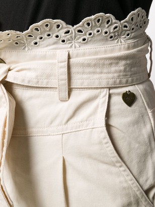 Twin-Set Embroidered Scalloped-Waist Skirt