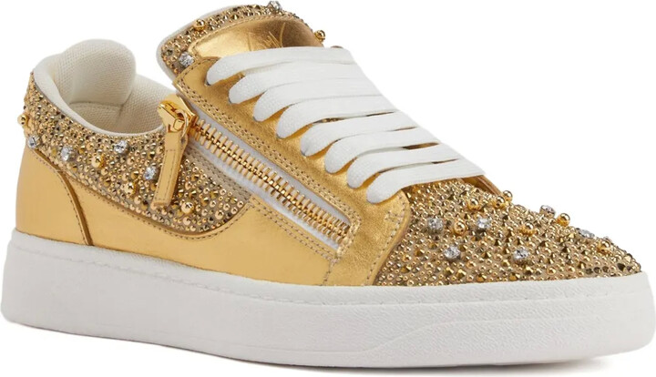Giuseppe Zanotti Embellished Zip Low-Top Sneakers