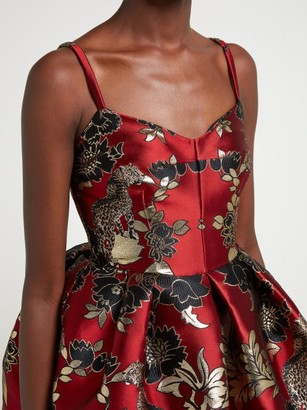 Dolce & Gabbana Floral And Leopard-brocade Mini Dress - Multi