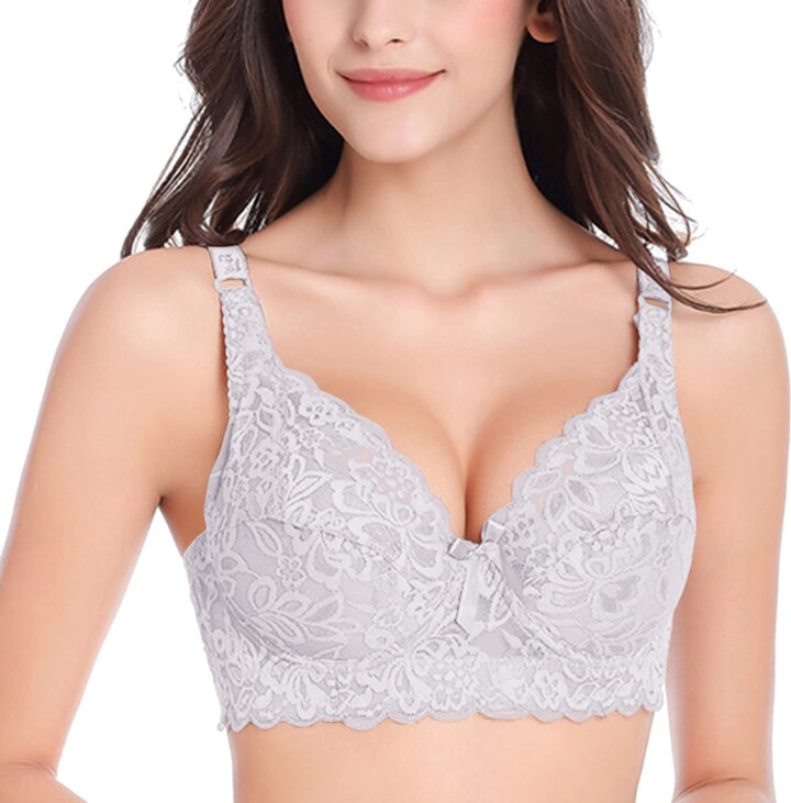 Generic Bras for Women Non Wired Push Up Sexy Lace Bra Plus Size Cooling  Mesh Breast Cup Underwear Cleavage Bra with Adjustable Straps White -  ShopStyle