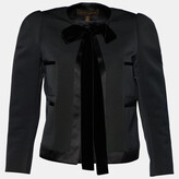 Black Wool Blend Bow Neck Jacket S 