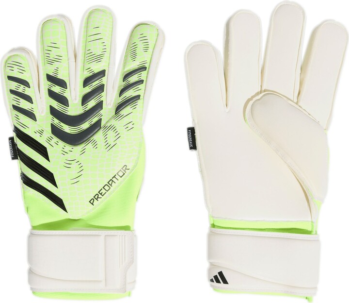 adidas Adult Predator Match Fingersave Goalkeeper Gloves, Men's, Size 8, Lucid Lemon/Black/Purple
