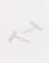 Thumbnail for your product : Kingsley Ryan Exclusive sterling silver bar stud earrings with rainbow crystals