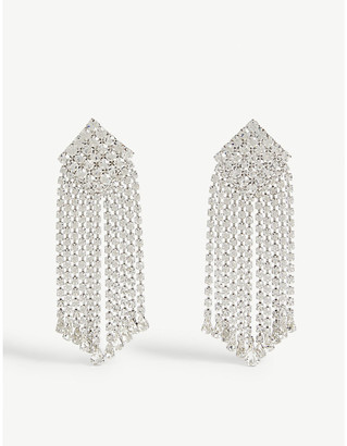 Alessandra Rich Crystal square drop earrings