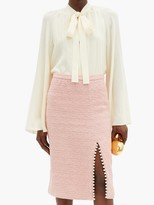 Thumbnail for your product : Giambattista Valli Pussybow Pintucked Crepe Blouse - Ivory