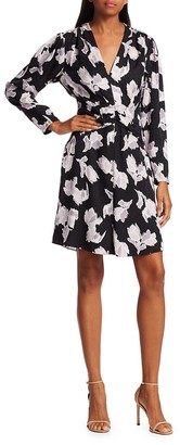 Rebecca Taylor Blossom Long-Sleeve Silk-Blend Dress