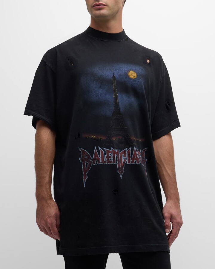 Balenciaga Men's Paris Moon T Shirt Oversized - ShopStyle