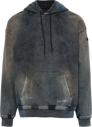 Diesel ★ D-Um-Rib Track Denim Hoodie Black Dark Grey Diesel D-Um-Rib Track denim hoodie - ShopStyle