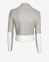 Thumbnail for your product : Yigal Azrouel Two Tone Croc Embossed Leather Jacket: Stone