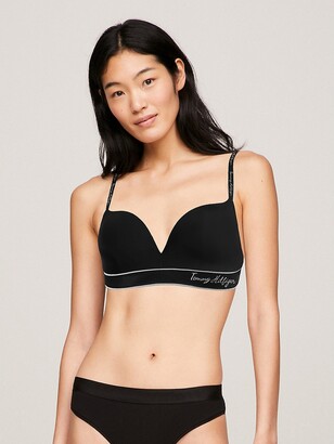 Tommy Jeans ID lace unlined triangle bralette in black
