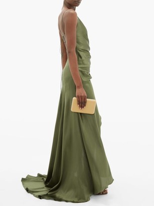 Adriana Iglesias Scarface Silk-blend Satin Gown - Khaki