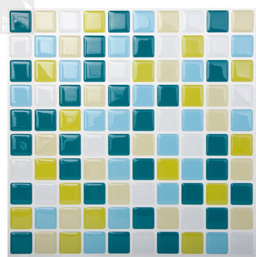 Tic Tac Tiles 10'' W x 10'' L PVC Peel and Stick Mosaic Tile