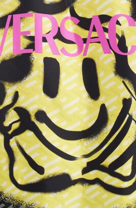 VERSACE Monogram Smiley T-Shirt in Nero & Multicolor