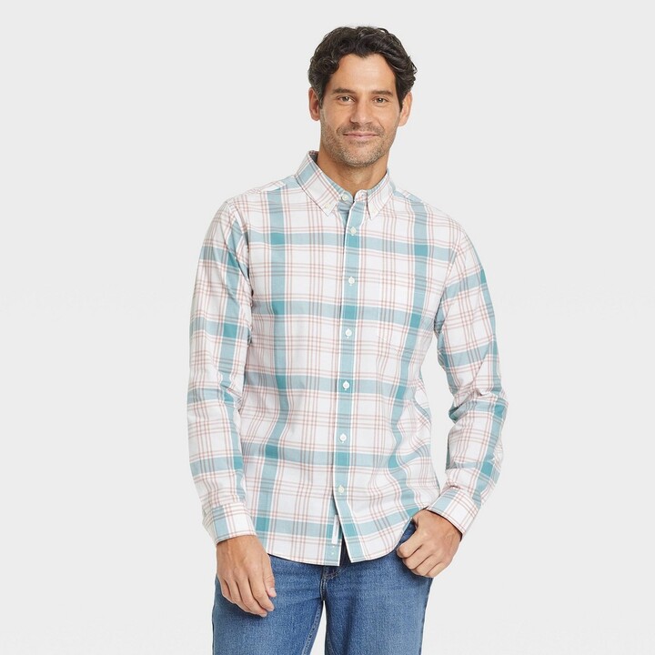 Men's Floral Print Slim Fit Long Sleeve ButtonDown Shirt Goodfellow