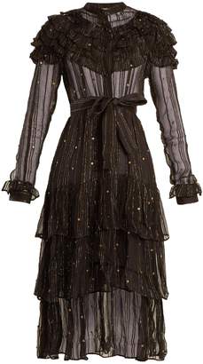 DODO BAR OR Suzie ruffle-trimmed striped chiffon dress