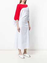 Thumbnail for your product : Chalayan panelled draped striped midi dress