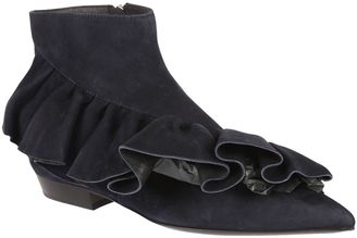 J.W.Anderson Navy Ruffle Boots