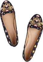 Thumbnail for your product : J.Crew Sophie embroidered printed satin loafers
