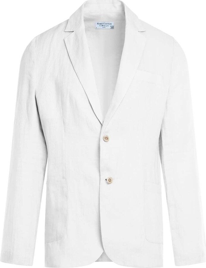 Haris Cotton - Classic Linen Jacket - White - ShopStyle