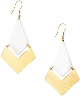H&M Long Earrings - White/gold-colored - Ladies