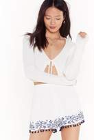 Thumbnail for your product : Nasty Gal Womens Shake Your Pom Poms Embroided Shorts - Black - S/M, Black