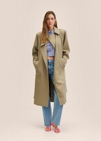 Thumbnail for your product : MANGO Lyocell shoulder padded trench khaki - Woman - XL