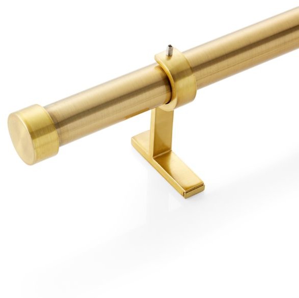 Crate & Barrel CB Brass End Cap Finial and Curtain Rod Set 88"-120" -  ShopStyle Drapery Hardware