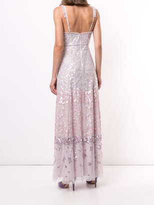 Needle & Thread Sequin Embellished Ruffle Trim Gown