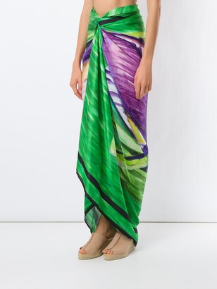 AMIR SLAMA Pintura Verde oversized beach skirt