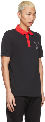 Raf Simons Black & Red Fred Perry Edition Contrast Collar Polo