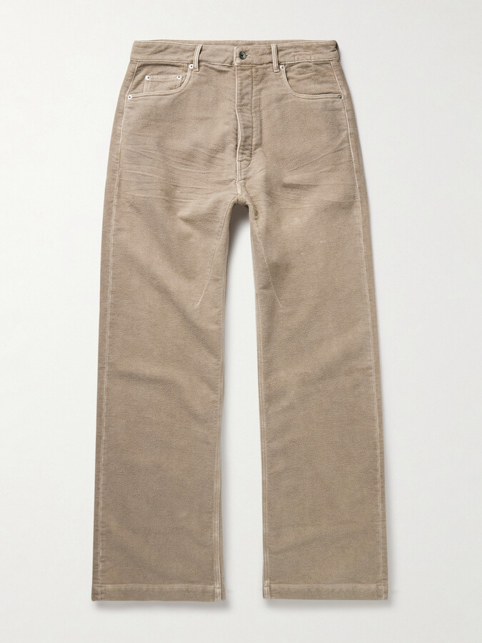 Geth Wide-Leg Brushed-Cotton Trousers
