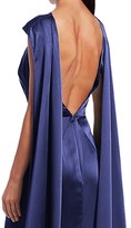 Thumbnail for your product : Zac Posen Cross Top Cape Detail Satin Crepe Gown