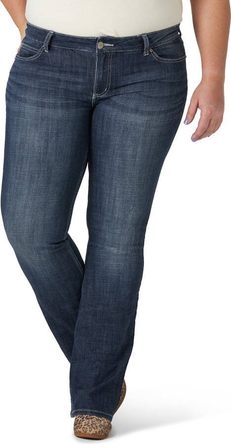 Wrangler Women’s Plus Size Essential Mid Rise Bootcut Jean