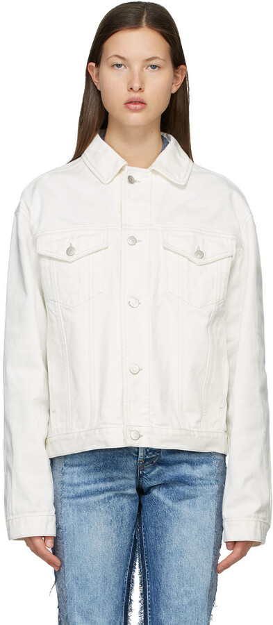 white stretch denim jacket