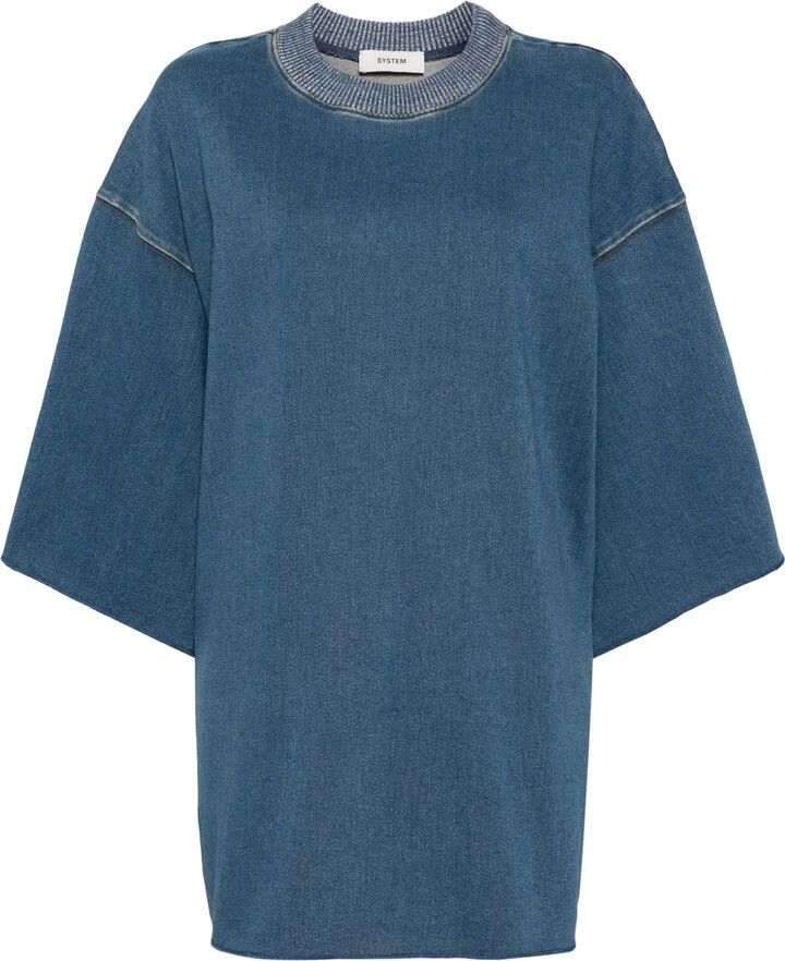 System Denim Jersey Top