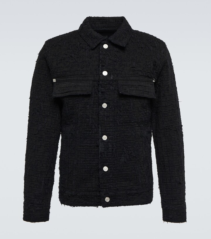 Givenchy 4G jacquard distressed denim jacket - ShopStyle