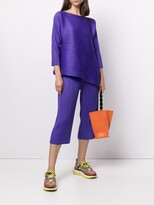 Thumbnail for your product : Pleats Please Issey Miyake Plisse-Effect Cropped Trousers